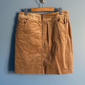NWOT S.C. & Co. Chic Corduroy Pencil Skirt in Tan